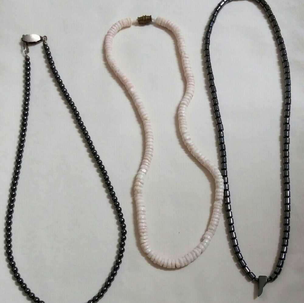 Puka shell & hematite necklaces